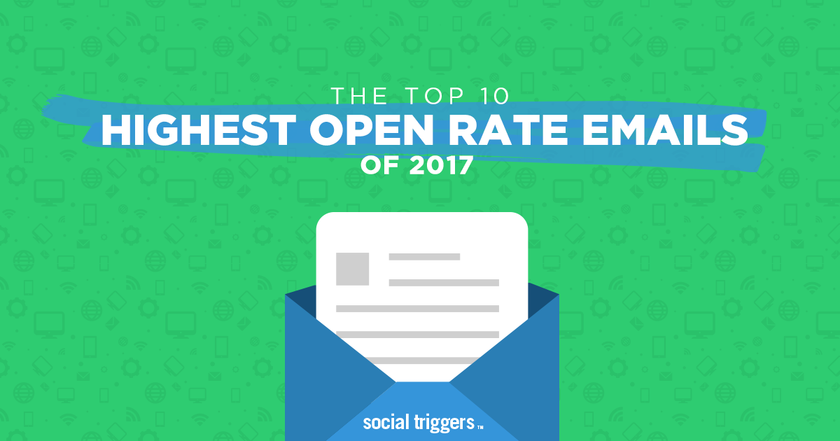 Top 10 Highest Open Rate Emails of 2017