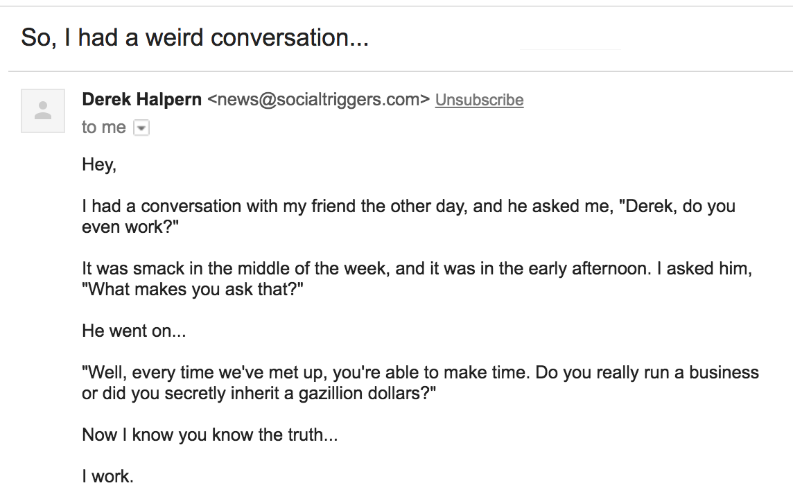 weird conversation email