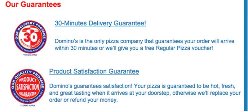 Stage 2: Domino's 30 Min. Guarantee