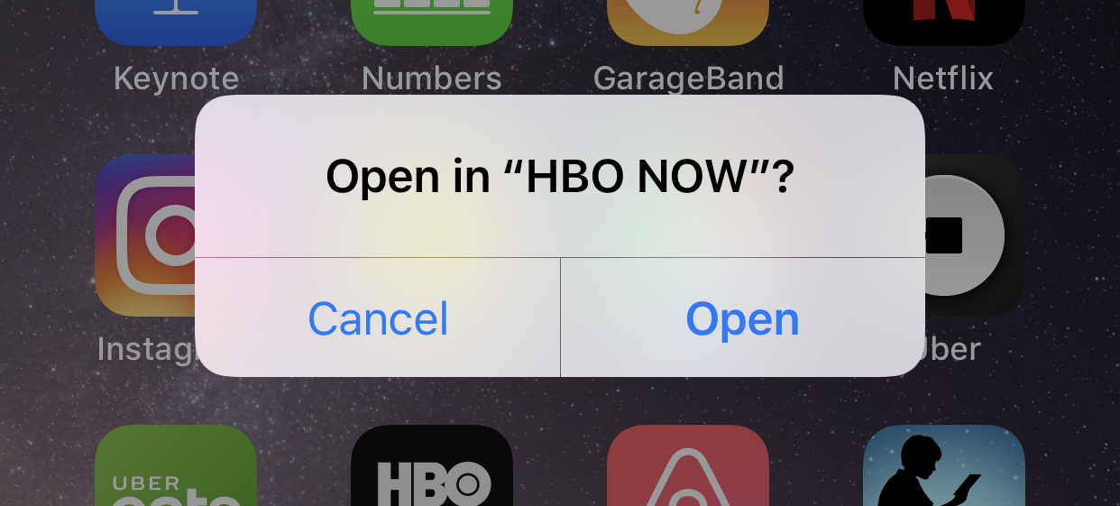 screenshot voice search siri open in HBO NOW